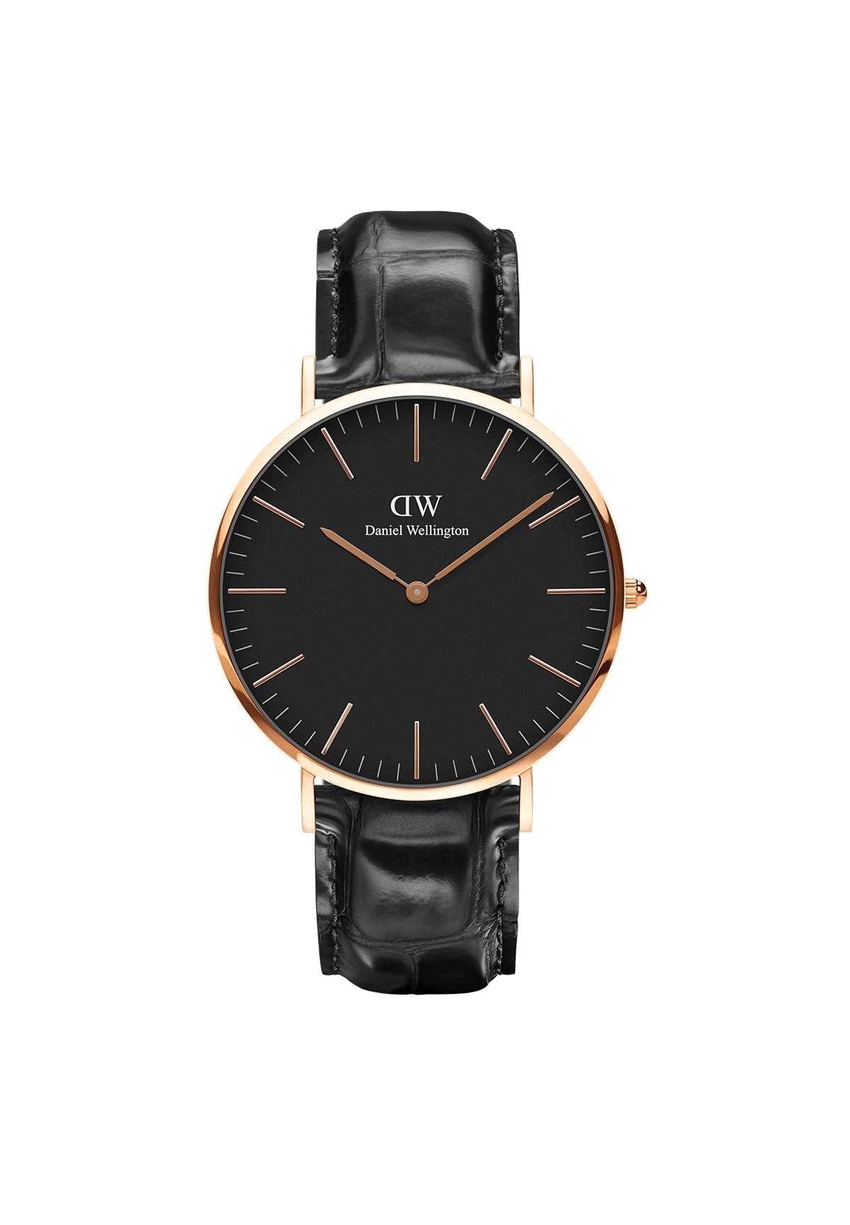 Daniel Wellington Classic Reading Watch, Italian Black Leather - Product Imagery