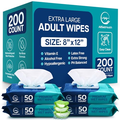 Body Wipes for Adults Bathing No Rinse - AllSett Health Official Imagery - 1