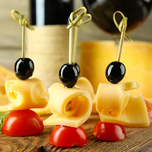 200PCS Cocktail Picks, Bamboo Knot Skewers, Fancy Toothpicks for - Product Imagery