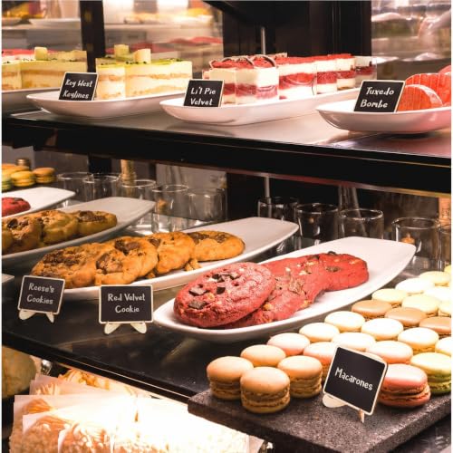 Mini Chalkboard Signs, 20 Pack Framed Small Chalk Board Food - Product Imagery