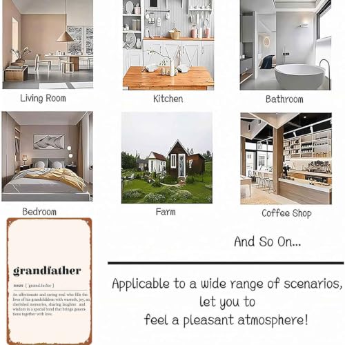Grandfather Definition Metal Sign, 8X12 Inch Aluminum Wall Art, - Product Imagery