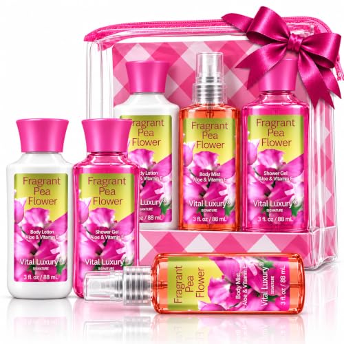 Bath Body Care Travel Set with Fragrant Pea Flower Bath Set - Vital Luxury Official Imagery - 1
