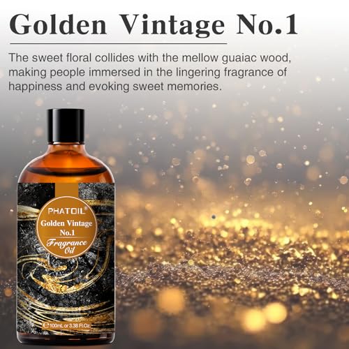 PHATOIL Golden Vintage No.1 Fragrance Oils for Aromatherapy, - Product Imagery