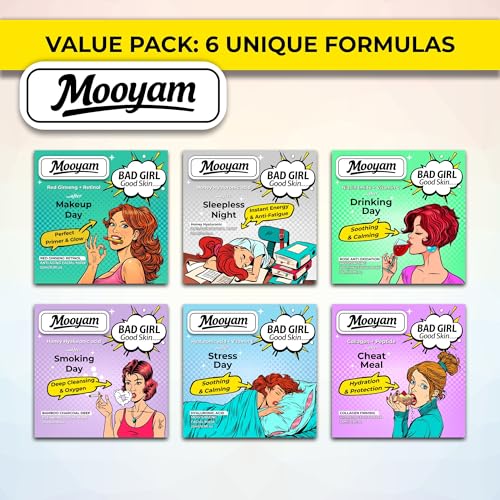 BAD GIRL Face Mask Set - 6 Pack Hydrating Sheet Masks for Self - Product Imagery