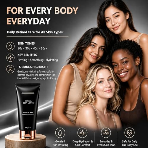 Retinol Body Lotion – Firming & Anti-Aging for Crepey Skin - Product Imagery