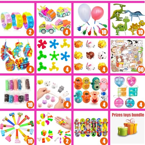 136 Pcs Pop Premium Party Favors Toys for 4-10 Ages Kids - Product Imagery