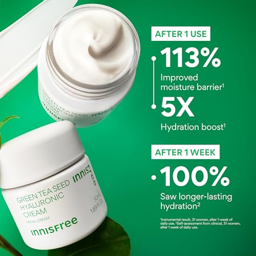 innisfree Green Tea Seed Hyaluronic Acid Cream with Skin Barrier - Product Imagery