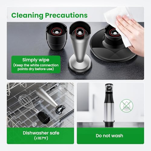 Turelar Immersion Blender Handheld Corded, 1100W 5 in 1 Hand - Product Imagery