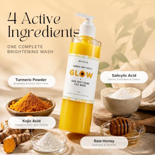 Daily Turmeric Face Wash – Kojic Acid Brightening Face Wash for - Product Imagery