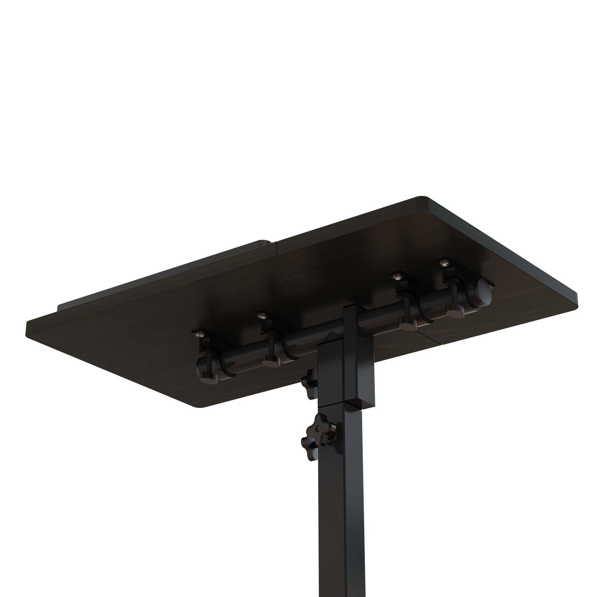 TigerDad mobile adjustable laptop stand with tiltable surface, wheels, and mouse pad for portable PC and computer use.