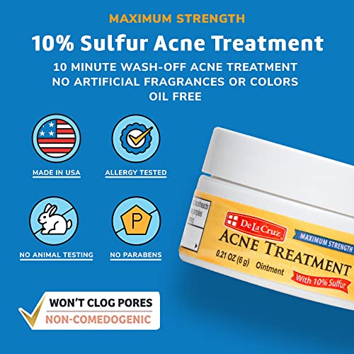 De La Cruz 10% Sulfur Ointment Travel Size - Cystic Acne - Product Imagery