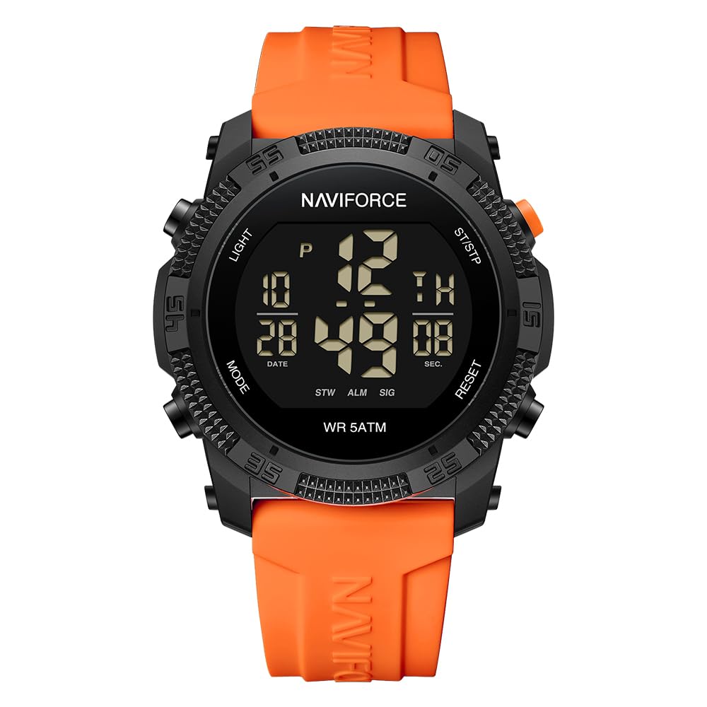 NAVIFORCE Men Sports Waterproof Digital Watches with Stopwatch - Product Imagery
