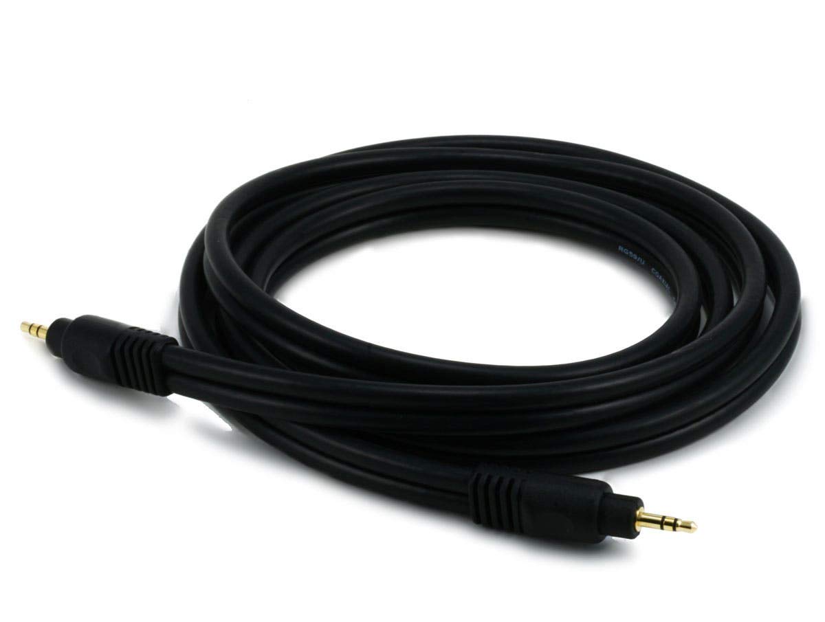 Monoprice Audio Cable - 6 Feet - Black | Premium 3.5mm Stereo Mal by Monoprice - Angle View 2