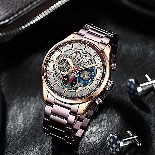 FANMIS Mens Luxury Watches Business Chronograph Dress Stainless - Product Imagery