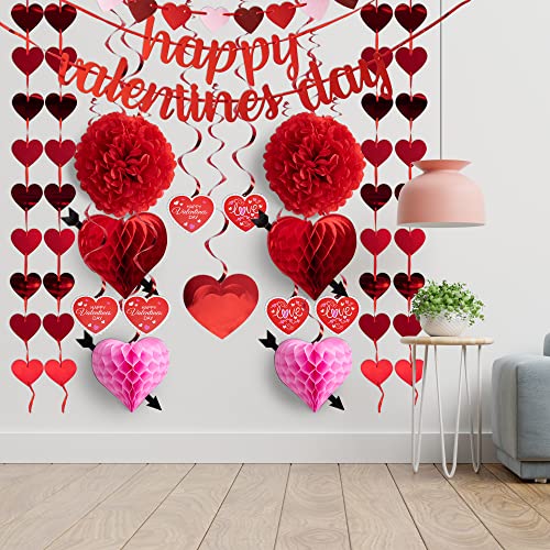 JOYIN 20 Packs Valentine’s Day Swirl String Cutout with Garland - Product Imagery
