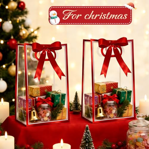 12 Pcs Clear Gift Bags with Handles, 7.1"x10.2"x3.2" Party Favor - Product Imagery