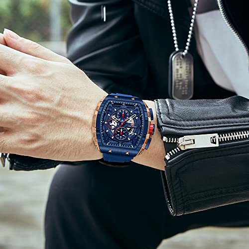 MF MINI FOCUS Men's Watch Fashion Tonneau Wrist Watches - Product Imagery