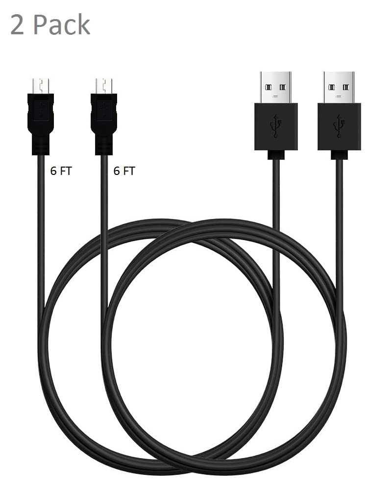 MYFON Micro USB cables, 2-pack, 6ft length, fast charging and high-speed data transfer for Android phones like Samsung Galaxy S7 Edge.