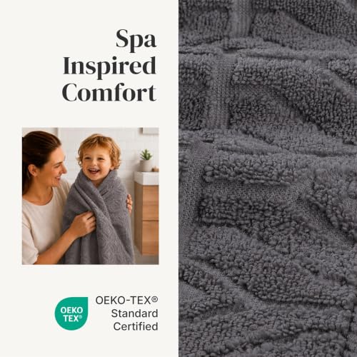 Modern Threads 6 Piece Bath Towel Set – Bathroom Towel Set with - Product Imagery