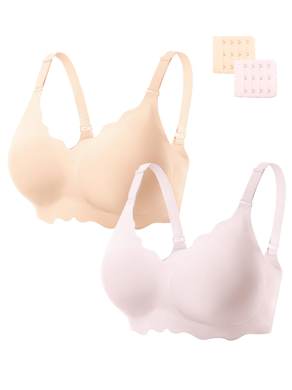 COCOMARTS Jelly Bras for Women No Underwire Scalloped Wireless Push Up - View 8