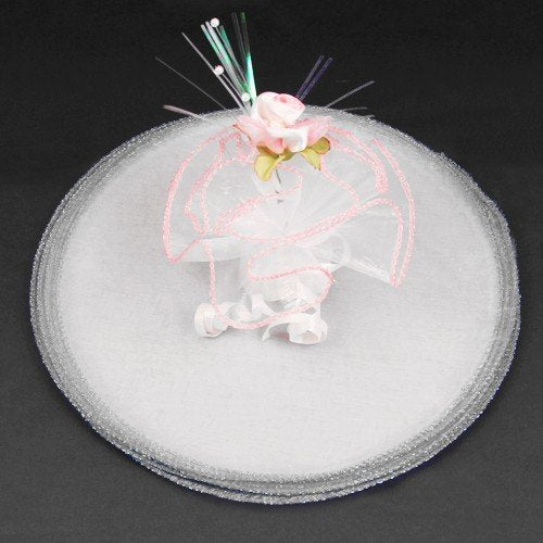 50 Organza White 9 Circles with Silver Edge - onlinepartycenter Official Imagery - 1