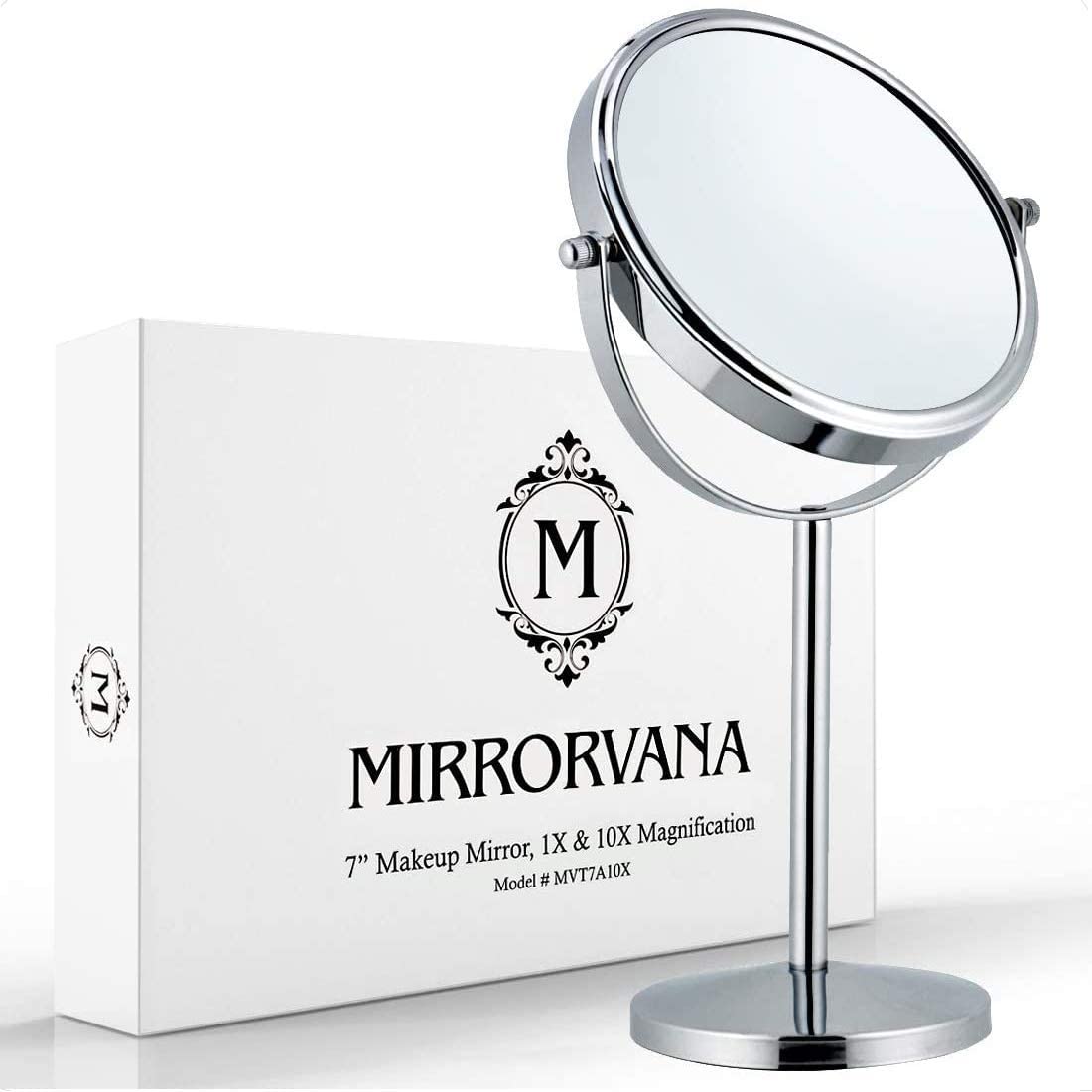 Double Sided 10X 1X Magnifying Mirror 7 x 14 - MIRRORVANA Official Imagery - 1