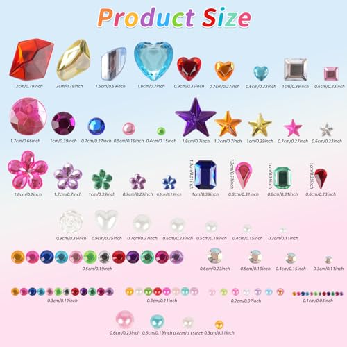 JIUZHU 7500+PCS Jewel Stickers for Crafts, Self Adhesive Gem - Product Imagery