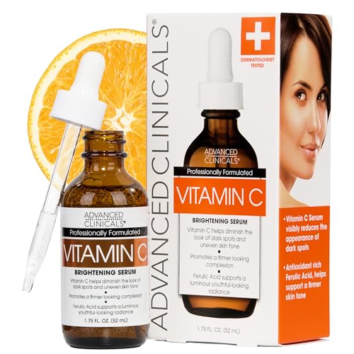 Advanced Clinicals Brightening Vitamin C Serum For Face With - Product Imagery