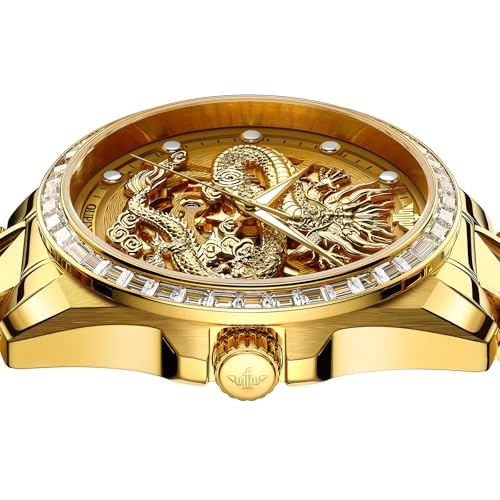OUPINKE Dragon Skeleton Men's Wrist Watches Luxury Dress - Product Imagery