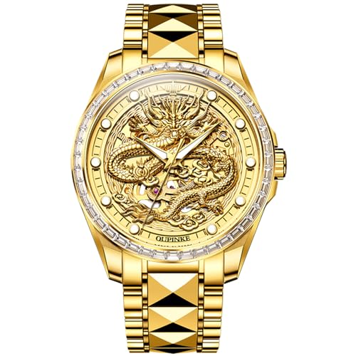 OUPINKE Dragon Skeleton Men's Wrist Watches Luxury Dress - Product Imagery