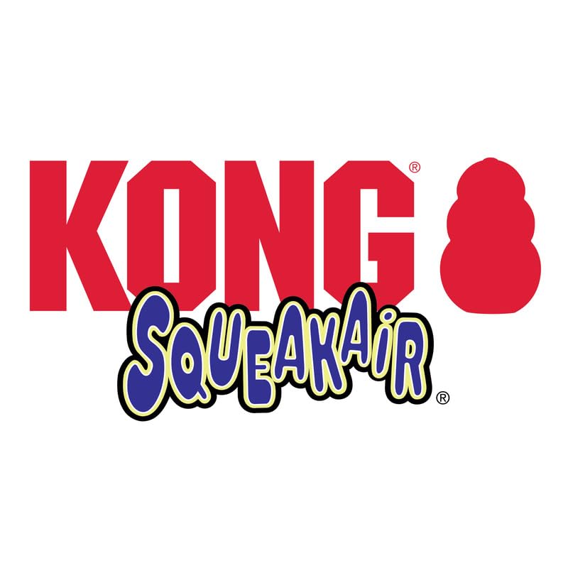 KONG Squeakair dog toy tennis ball in medium size, set of nine, with bright yellow color and squeaker inside for playful fetch.