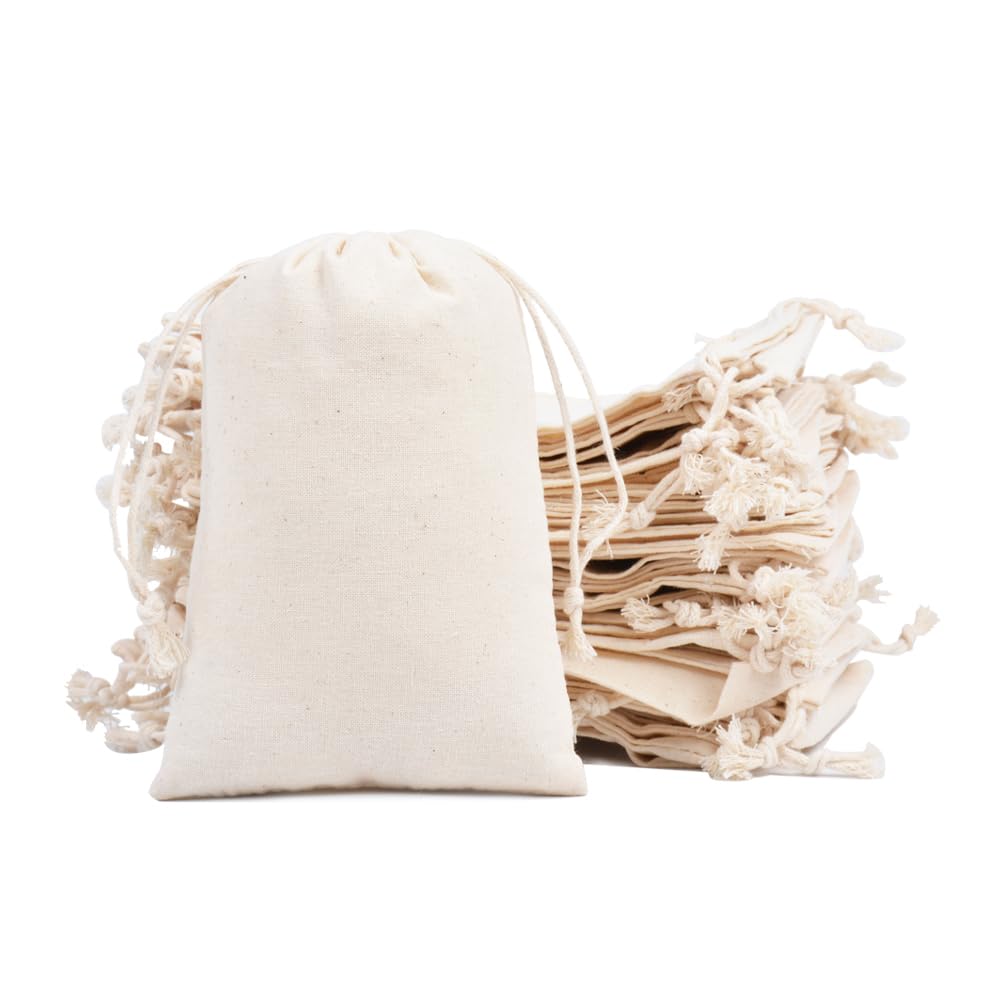 gobyhumm 50 Pcs Cotton Muslin Drawstring Sachet Pouch Bags 6 - gobyhumm Official Imagery - 7