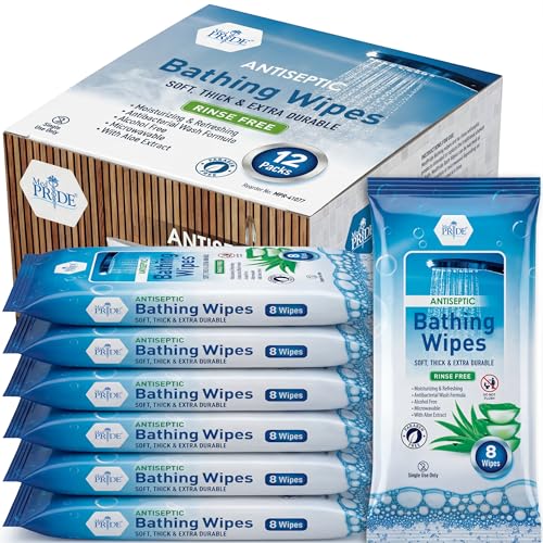 MED PRIDE Waterless Rinse Free Bath Wipes for Adults Aloe - MED PRIDE Official Imagery - 1