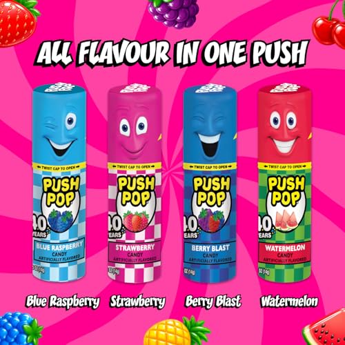 Push Pop Candy Lollipops - Individually Wrapped Variety Candy - Product Imagery