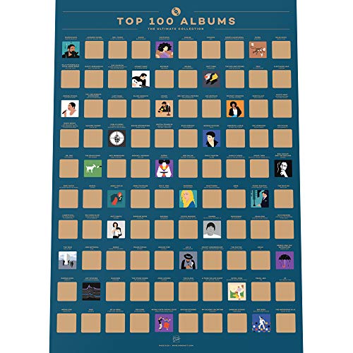 100 Albums Scratch Off Poster - Top Music of All Time Bucket - Product Imagery