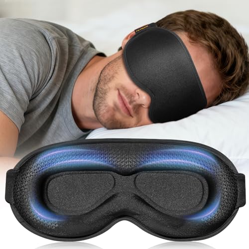 FACEMOON Blackout Weighted Eye Mask, 3D Sleep Mask for Men, - Product Imagery