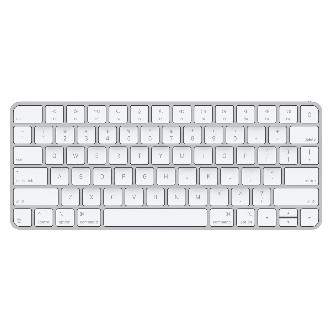 Apple Magic Keyboard US English Bluetooth keyboard with sleek design and compact layout, ideal for Apple devices and efficient typing.