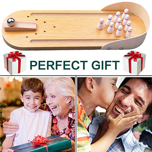 Table Top Mini Bowling Game Set-Tabletop Wooden Board Mini - Product Imagery