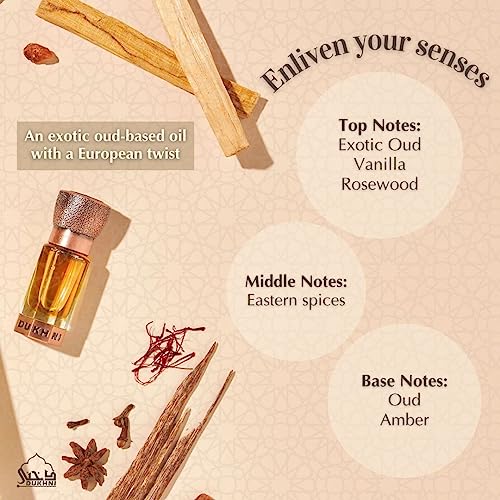 Dukhni Oud Swisseri Attar 6ml Arabian Oudh Perfume Oil | Islamic - Product Imagery