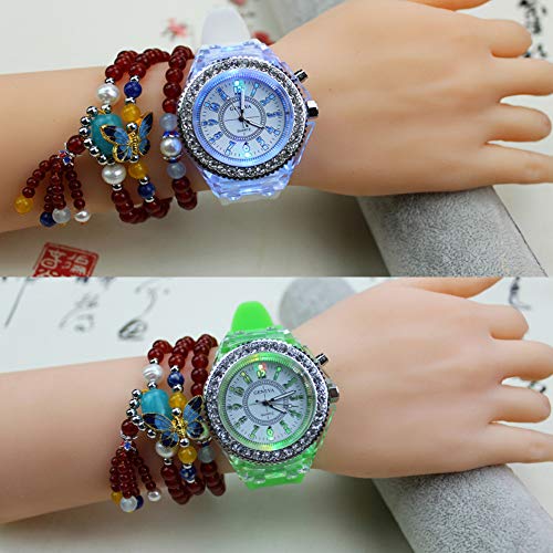8 Pack LED Luminous Lights Watches for Women Men Unisex Summer - Product Imagery