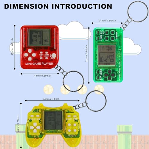 12Pcs Video Game Party Favors, Mini Game Keychain Arcade Party - Product Imagery