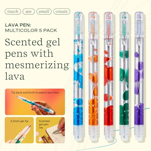 Lifelines Scented Lava Gel Pen Set, 5 Multi-Color Pack, 0.5mm - Product Imagery