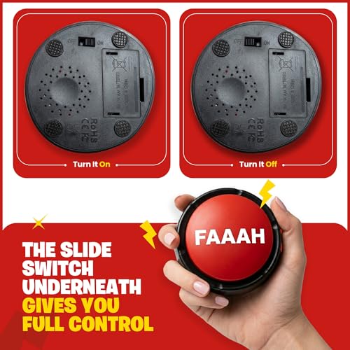 Viral FAAAH Meme Sound Button – Funny Desk Buzzer, Joke & Party - Product Imagery