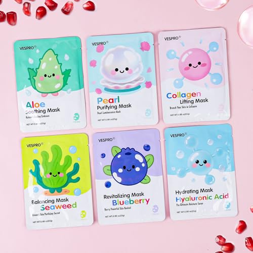 12 Pack Face Masks for Women, Hydrating & Moisturizing Sheet - Product Imagery