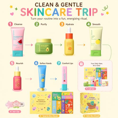 7 Day Fruit Skincare Gift Set Sweet Surprise Beauty Kit for Women - Product Imagery