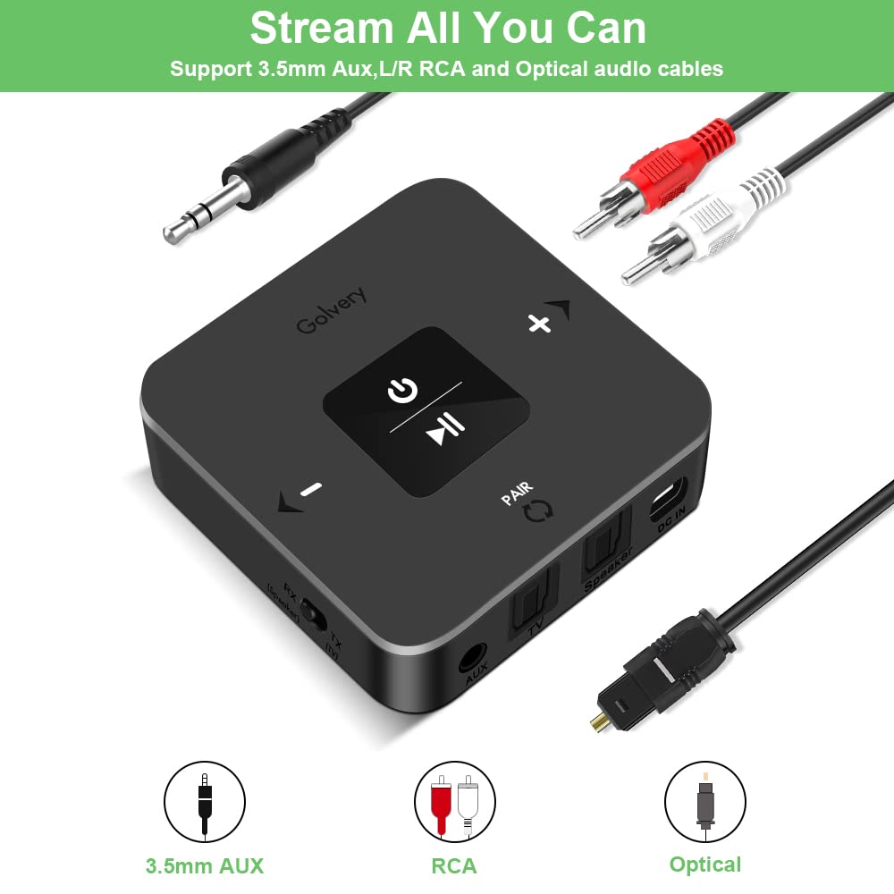 Bluetooth Transmitter Receiver for TV to Wireless Headphone - Golvery Official Imagery - 6