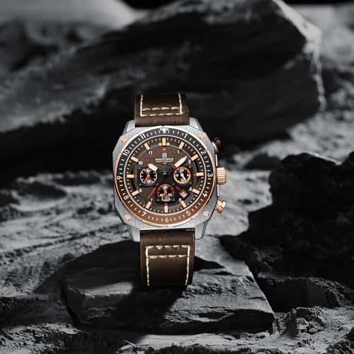 NAVIFORCE Men's Fashion Sport Watches Military Square Big Face - Product Imagery