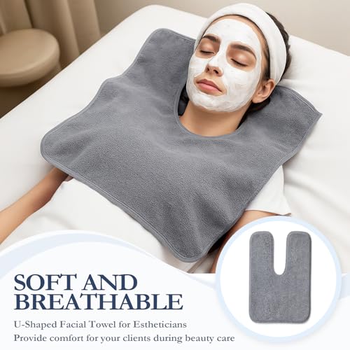 JJUNW 12 PCS U-Shaped Facial Towels, Split Design Estheticians - Product Imagery