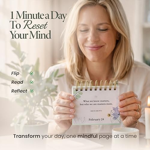 MESMOS Mindfulness Perpetual Flip Calendar with 366 Daily - Product Imagery