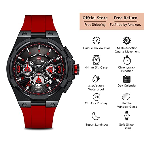 MF MINI FOCUS Mens Watches Unique Hollow Casual Wrist Watch - Product Imagery